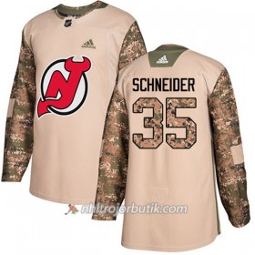 Män Ishockey New Jersey Devils Tröja Cory Schneider 35 Adidas 2017-2018 Camo Veterans Day Practice Authentic